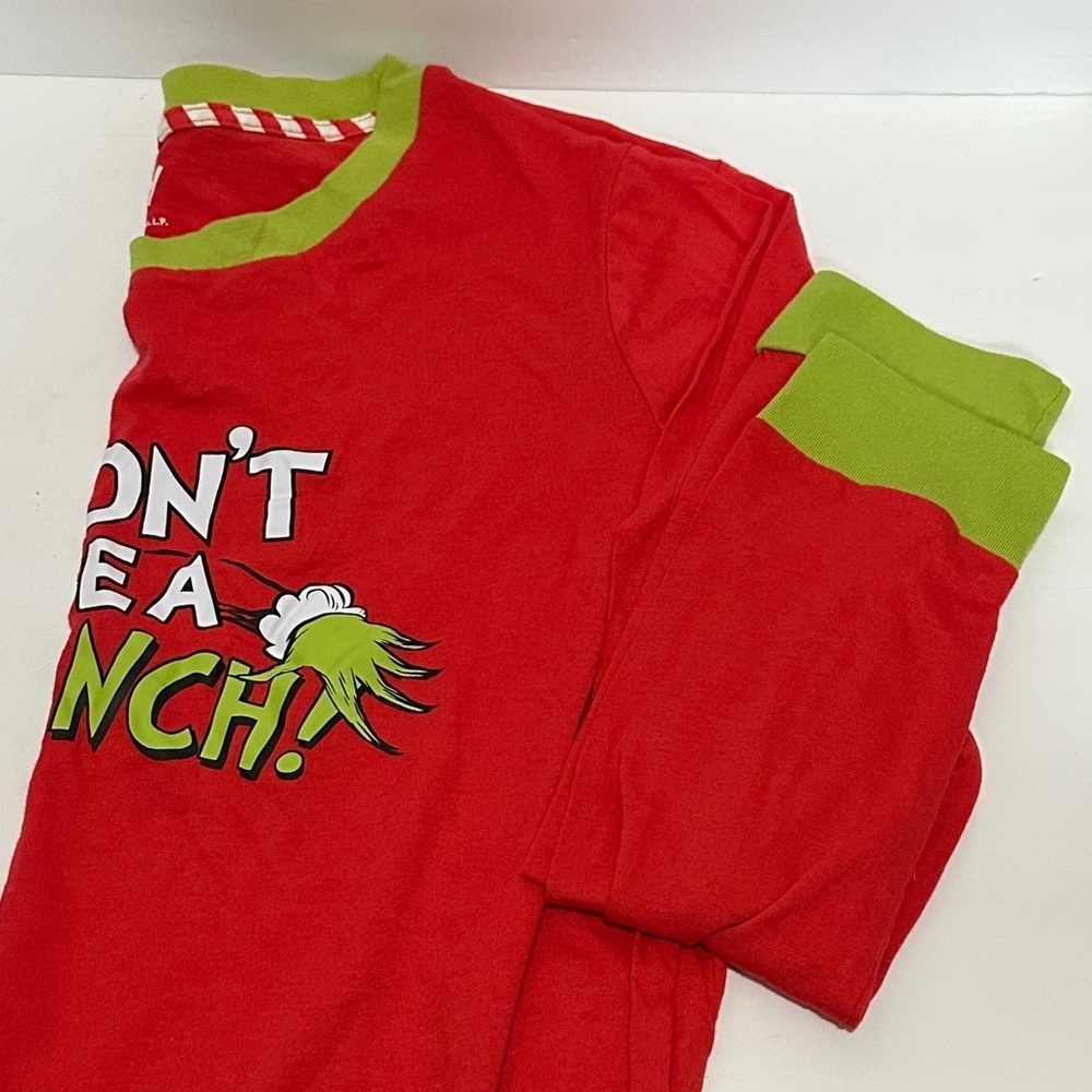 Dr. Seuss Grinch Red and Green Kids Pajama Set large 12/14 - Picture 3 of 8